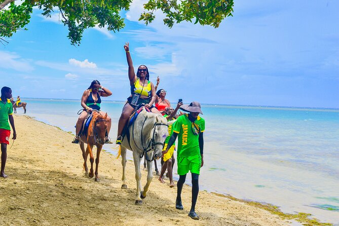 Bamboo Rafting and Horseback Riding Tour Montego Bay Jamaica - Beach horseback riding starts the day