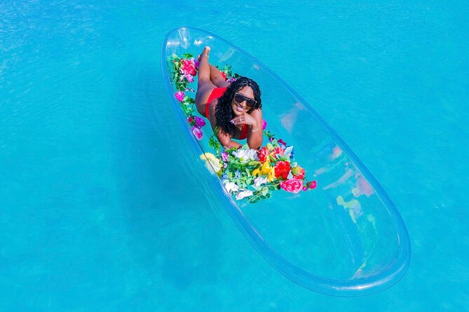 Clear kayak Drone Photo Shoot - The clear kayak makes the photo session different