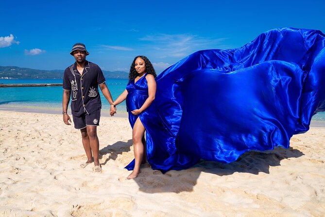 Flying Dress Photoshoot in Jamaica - Doctor’s Cave Beach as the setting