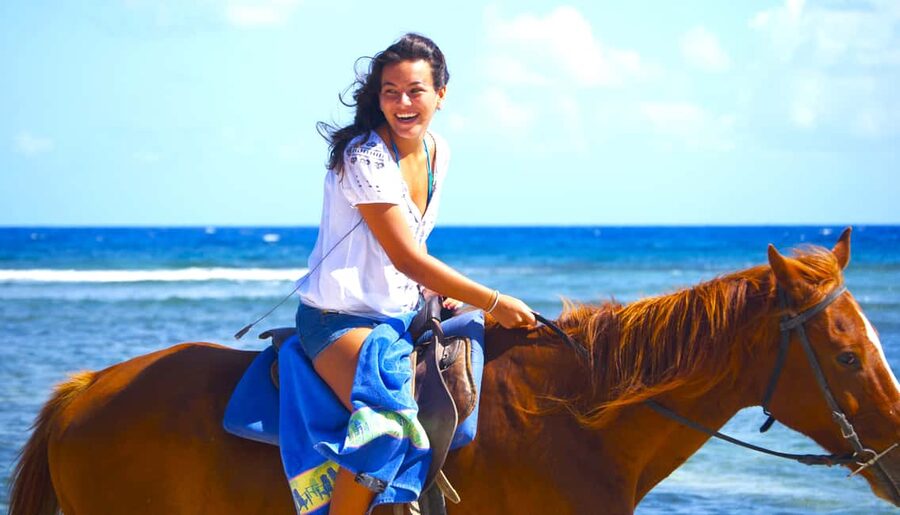 From Falmouth: Horseback Ride and Swim Beach Trip - The Caribbean swim with your horse