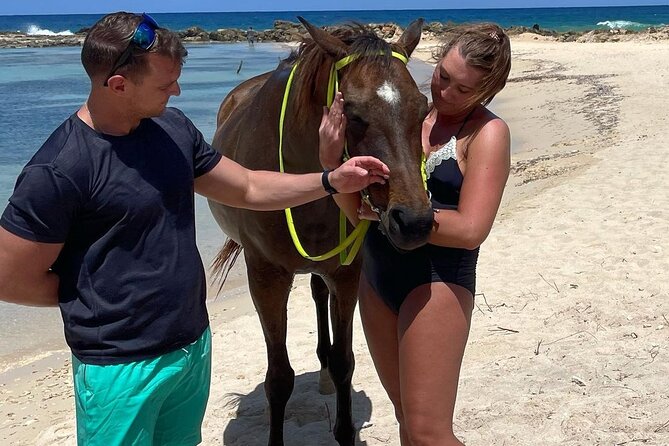 Horseback Ride and Swim Jamaica - Reaching the beach and entering the sea