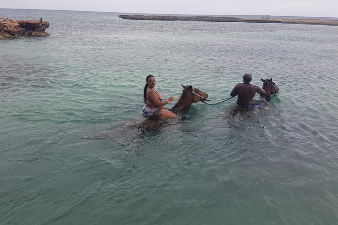 Horseback Riding Dunn's River Falls Adventure from Montego Bay - The beach and horse-in-the-water portion