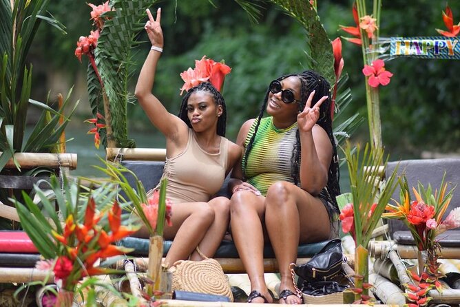 Jet Ski & River Rafting with Limestone Foot Massage from Montego Bay - Switching speed for a 30-foot bamboo raft