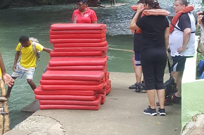 Martha Brae Rafting Adventure - Boarding a Traditional Bamboo Raft