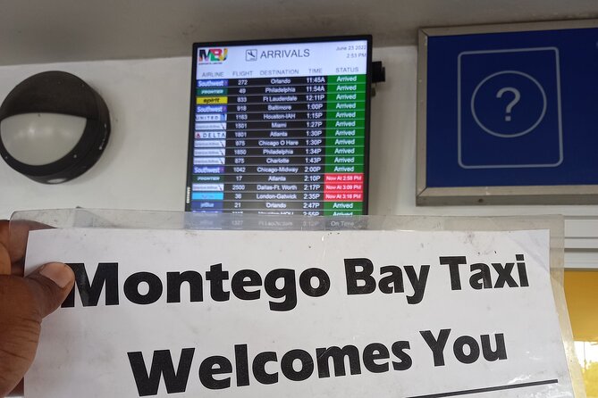 Montego Bay Airport private Taxi to Royalton Negril - Meeting your driver at Montego Bay airport