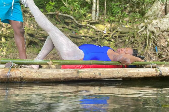 Montego Bay Bamboo River Rafting and Limestone Massage - Boarding the bamboo raft on the Great River