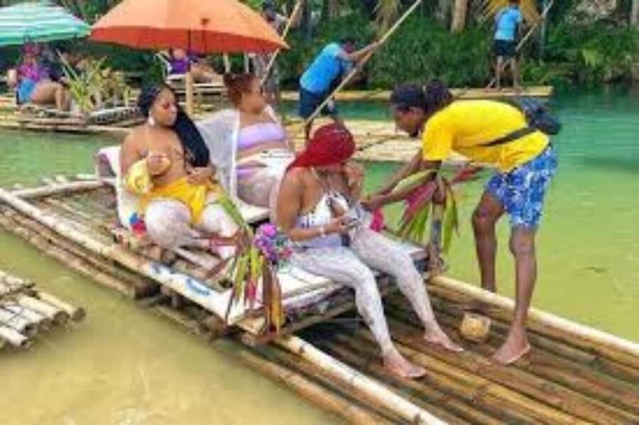 Montego Bay, Jamaica: Bamboo Rafting with Foot Massage - Arriving at the river and boarding the bamboo raft