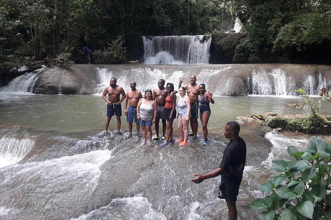 Private YS Falls Tour from Montego Bay - Arriving at YS Falls by Tractor-Pulled Shuttle